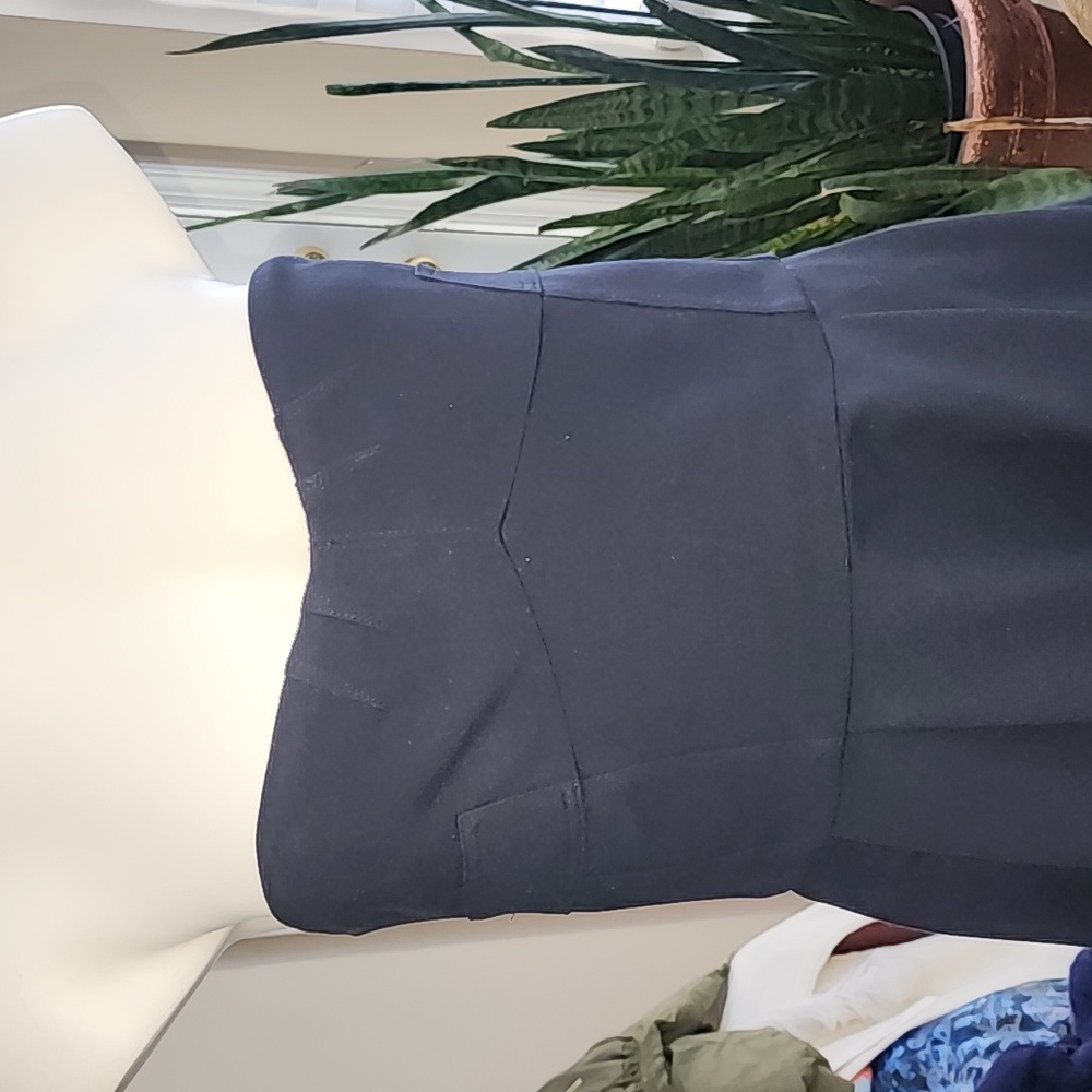 Dvf Navy Euc Bustier Structured Sheath Dress Size… - image 5